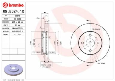 Bremžu diski BREMBO 09.B524.10 1