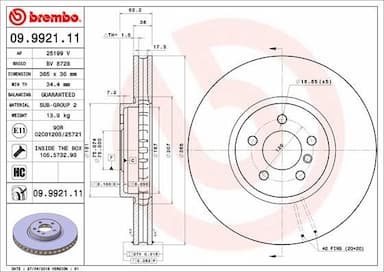 Bremžu diski BREMBO 09.9921.11 1