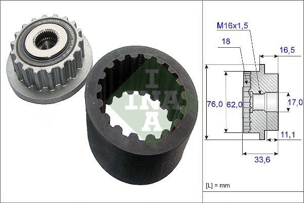 Elastīgo sajūga uzmavu komplekts INA 535 0186 10 1