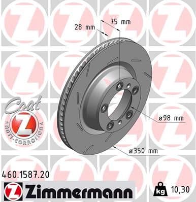 Bremžu diski ZIMMERMANN 460.1587.20 1