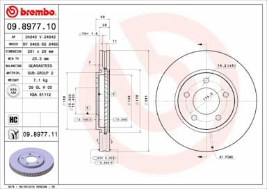 Bremžu diski BREMBO 09.8977.11 1