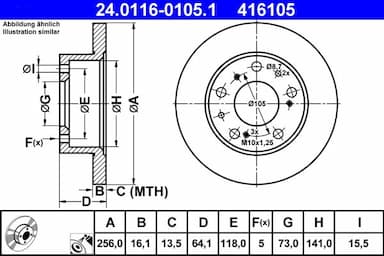 Bremžu diski ATE 24.0116-0105.1 1