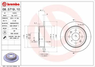 Bremžu diski BREMBO 08.5719.10 1