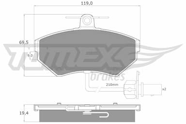 Bremžu uzliku kompl., Disku bremzes TOMEX Brakes TX 13-121 1