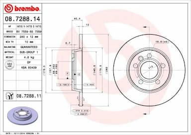 Bremžu diski BREMBO 08.7288.11 1