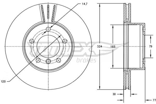 Bremžu diski TOMEX Brakes TX 73-15 1