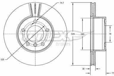 Bremžu diski TOMEX Brakes TX 73-15 1