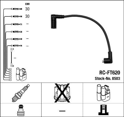 Augstsprieguma vadu komplekts NGK 8503 1