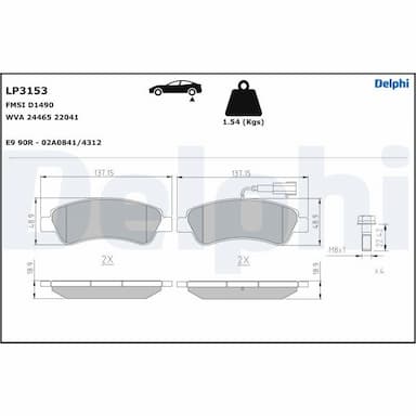 Bremžu uzliku kompl., Disku bremzes DELPHI LP3153 1