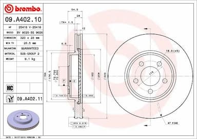 Bremžu diski BREMBO 09.A402.11 1