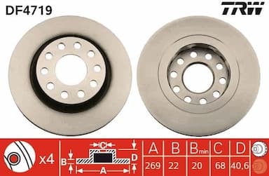 Bremžu diski TRW DF4719 1