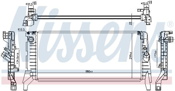 Radiators, Motora dzesēšanas sistēma NISSENS 606391 1