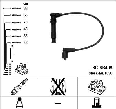 Augstsprieguma vadu komplekts NGK 0898 1