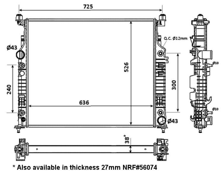 Radiators, Motora dzesēšanas sistēma NRF 53936 1