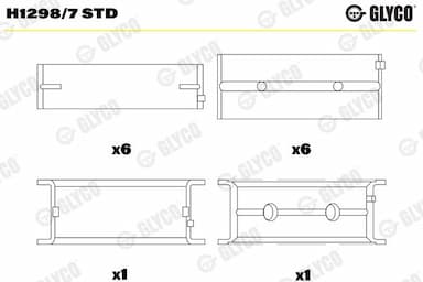 Kloķvārpstas gultnis GLYCO H1298/7 STD 1