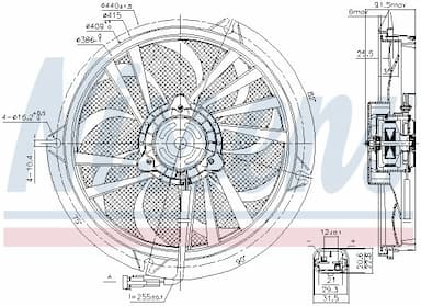 Ventilators, Motora dzesēšanas sistēma NISSENS 85674 6