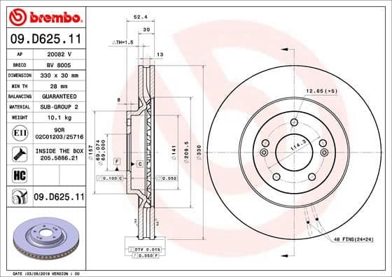 Bremžu diski BREMBO 09.D625.11 1