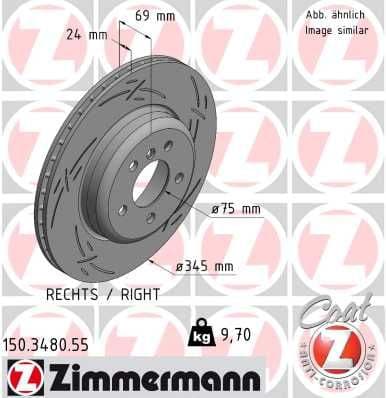 Bremžu diski ZIMMERMANN 150.3480.55 1