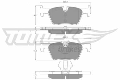 Bremžu uzliku kompl., Disku bremzes TOMEX Brakes TX 16-86 1