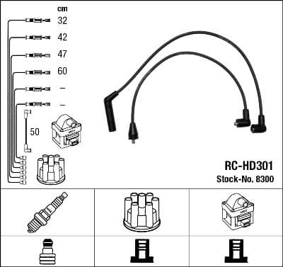 Augstsprieguma vadu komplekts NGK 8300 1