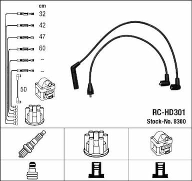 Augstsprieguma vadu komplekts NGK 8300 1