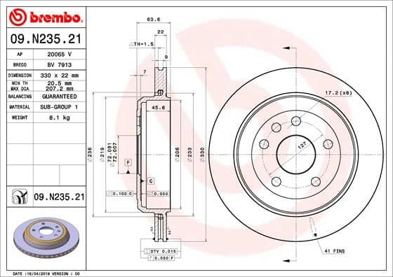 Bremžu diski BREMBO 09.N235.21 1