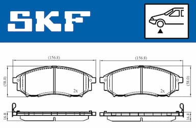 Bremžu uzliku kompl., Disku bremzes SKF VKBP 80166 A 2