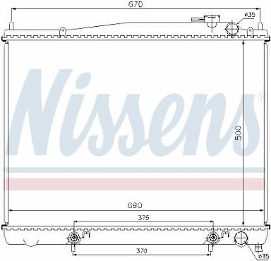 Radiators, Motora dzesēšanas sistēma NISSENS 62916 6