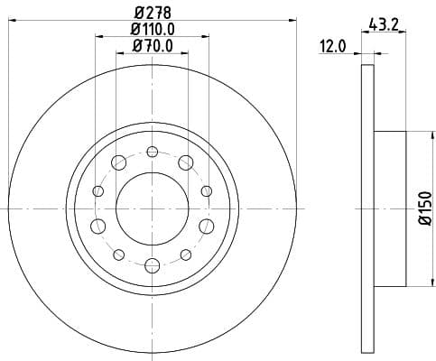 Bremžu diski HELLA 8DD 355 112-541 1