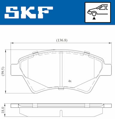 Bremžu uzliku kompl., Disku bremzes SKF VKBP 80163 2