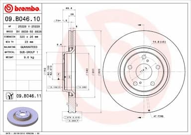 Bremžu diski BREMBO 09.B046.11 1