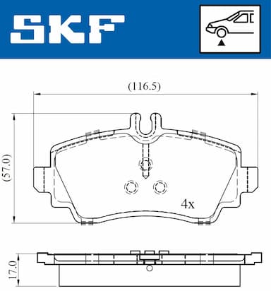 Bremžu uzliku kompl., Disku bremzes SKF VKBP 80220 2