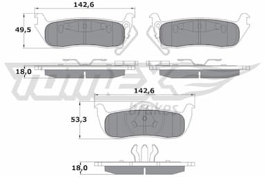 Bremžu uzliku kompl., Disku bremzes TOMEX Brakes TX 15-48 1