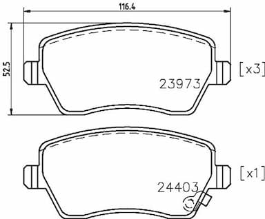 Bremžu uzliku kompl., Disku bremzes HELLA 8DB 355 012-301 1