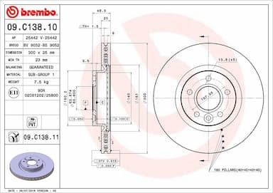 Bremžu diski BREMBO 09.C138.11 1