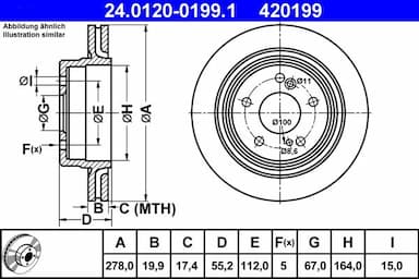 Bremžu diski ATE 24.0120-0199.1 1