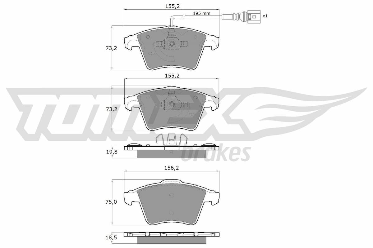 Bremžu uzliku kompl., Disku bremzes TOMEX Brakes TX 13-93 1