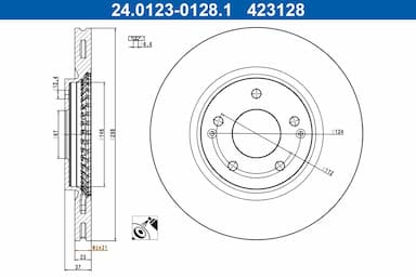 Bremžu diski ATE 24.0123-0128.1 1