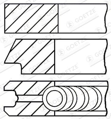 Virzuļa gredzenu komplekts GOETZE ENGINE 08-436500-00 1