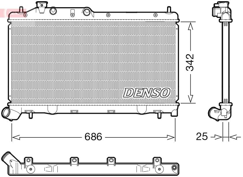 Radiators, Motora dzesēšanas sistēma DENSO DRM36026 1