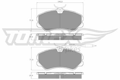 Bremžu uzliku kompl., Disku bremzes TOMEX Brakes TX 11-24 1