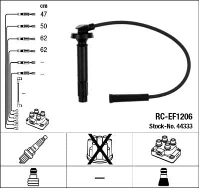 Augstsprieguma vadu komplekts NGK 44333 1