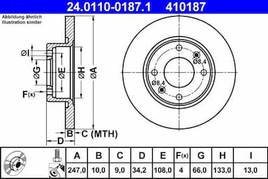 Bremžu diski ATE 24.0110-0187.1 1