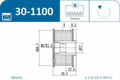 Ģeneratora brīvgaitas mehānisms IJS GROUP 30-1100 2