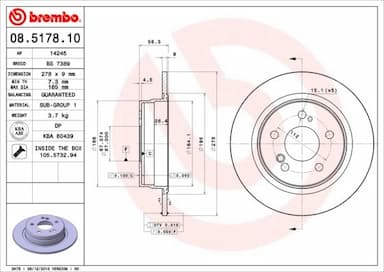 Bremžu diski BREMBO 08.5178.10 1