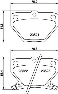 Bremžu uzliku kompl., Disku bremzes HELLA 8DB 355 017-221 1