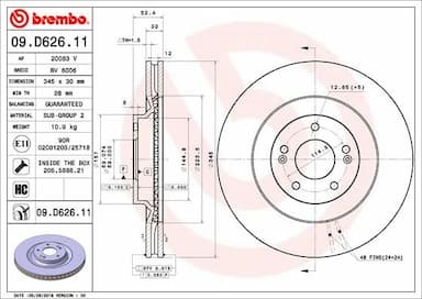 Bremžu diski BREMBO 09.D626.11 1