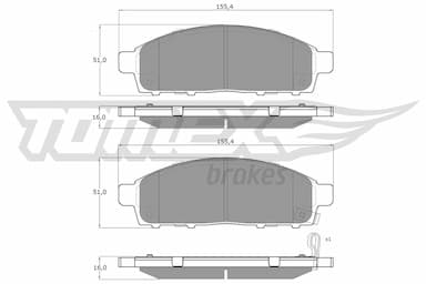 Bremžu uzliku kompl., Disku bremzes TOMEX Brakes TX 19-31 1