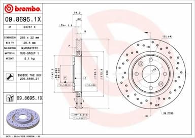 Bremžu diski BREMBO 09.8695.1X 1