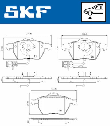 Bremžu uzliku kompl., Disku bremzes SKF VKBP 80113 E 2